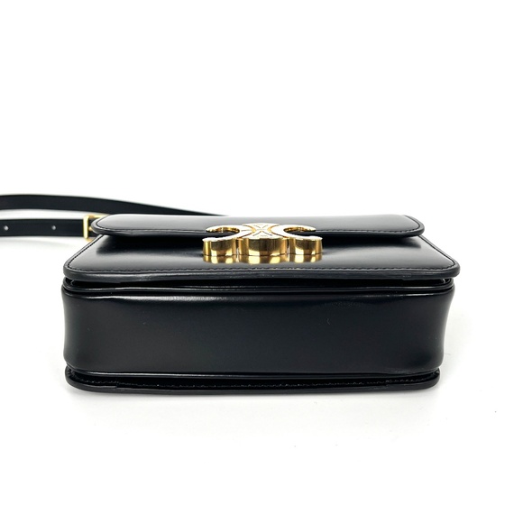 Authentic Celine Triomphe Teen Shiny Calfskin Shoulder Crossbody Flap Bag - Picture 7 of 15